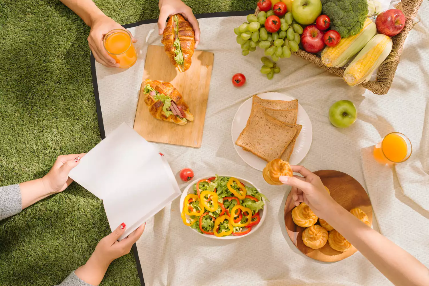 white picnic blanket