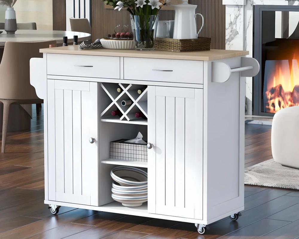 rolling kitchen island cabinet